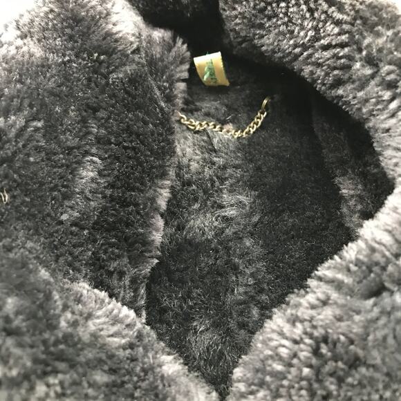 Vintage 100% Lambskin Shearling Long Coat Womens Large Suede Fur Lined Button - Picture 11 of 14